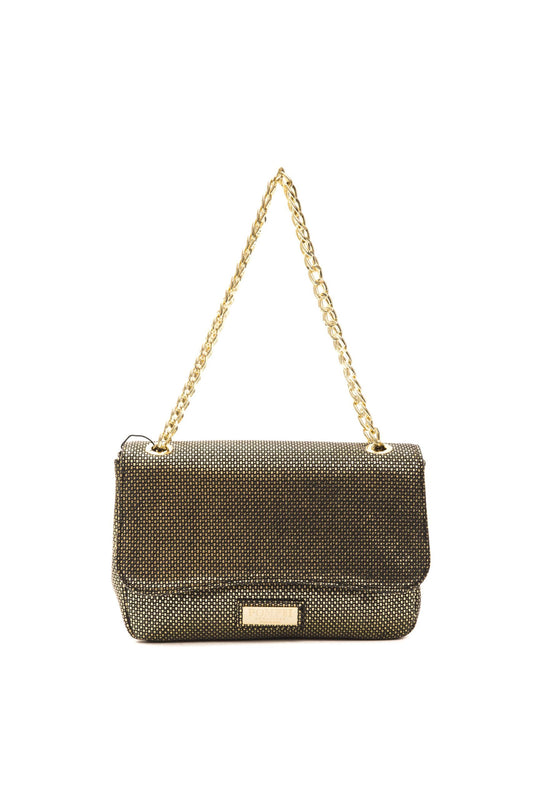 Pompei Donatella Black Leather Women Crossbody Bag front view angle 