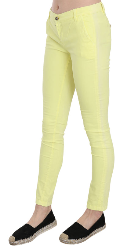 Eye-catching yellow trousers by PINKO, side view