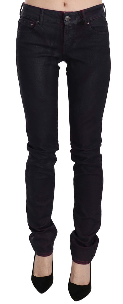 Just Cavalli Chic Black Low Waist Skinny Denim Pants with Just Cavalli logo accent