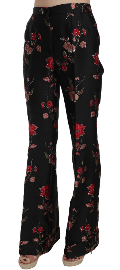 Chic pants with unique floral print, perfect for transitioning from day to night
