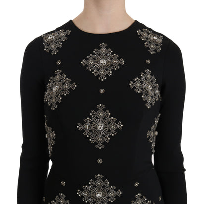 Black sequined mini sheath dress with a chic and elegant design
