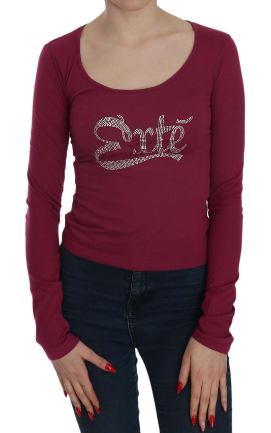 Exte Fuchsia Crystal Embellished U-Neck Blouse brand new with tags vibrant fuchsia hue adorned with crystal embellishments 