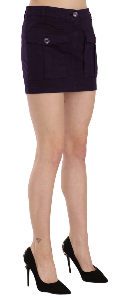 Chic logo details adorn the high-waist A-line mini skirt