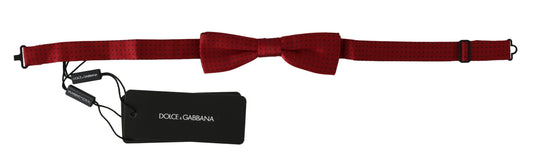 Dolce & Gabbana Elegant Red Dotted Silk Bow Tie representing pinnacle of style for distinguished gentlemen, made in Italy from luxurious 100% silk, perfect for special occasions or adding a touch of class to your outfit, comes with original tags and branded store bag