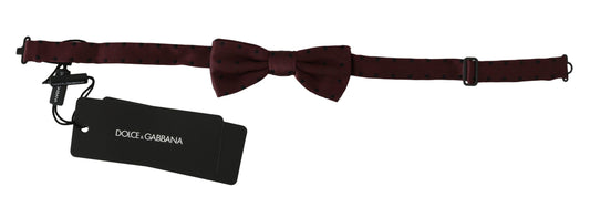 Dolce & Gabbana Elegant Silk Purple Dotted Bow Tie made from 100% silk in Italy