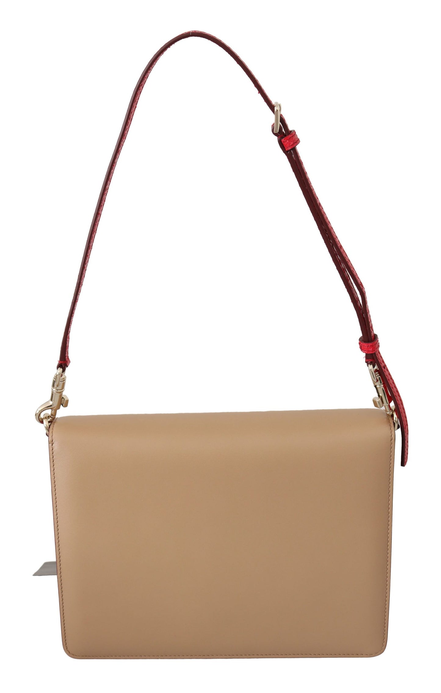 Premium leather and exotic skins crafted Dolce & Gabbana LUCIA shoulder bag with practical compartments and red leather lining