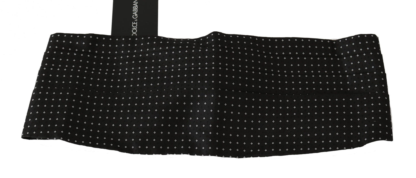Black Dotted Cummerbund crafted from the finest silk in Italy