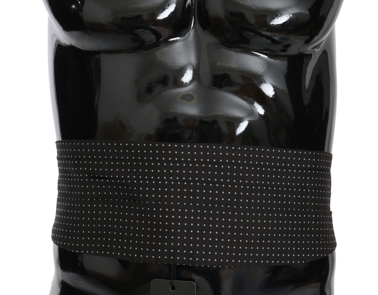 Dolce & Gabbana Black Dotted Silk Cummerbund with adjustable hook clip closure