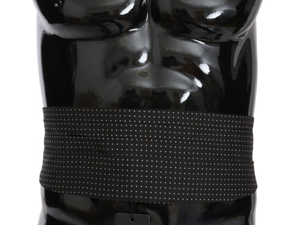 Dolce & Gabbana Black Dotted Silk Cummerbund with adjustable hook clip closure