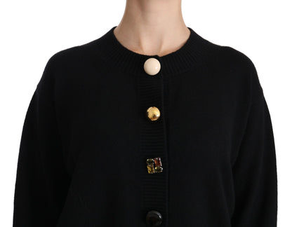 Sleek black sweater in 100% cashmere, perfect for sophisticated wardrobe