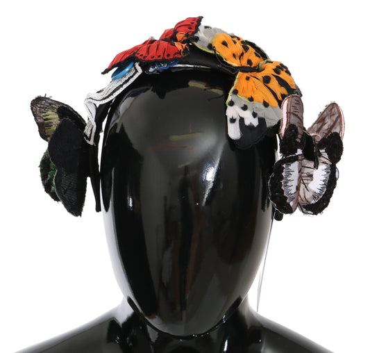 Exquisite Dolce & Gabbana headband in multicolor silk with floral pattern