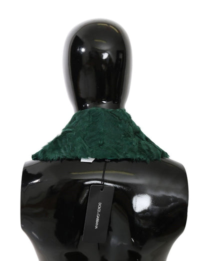 Luxurious Italian-crafted lambskin fur scarf by Dolce & Gabbana