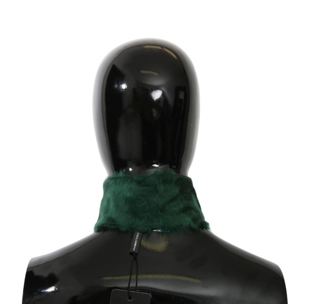 Dolce & Gabbana Green Lambskin Scarf