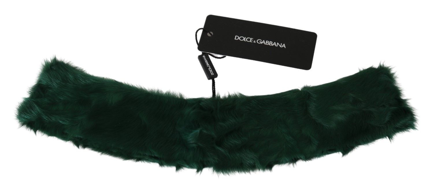 Dolce & Gabbana Green Lambskin Scarf