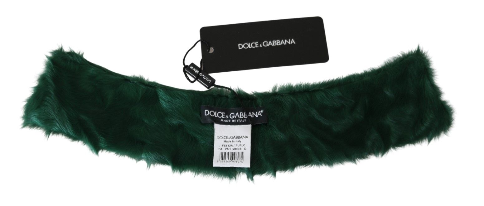 Dolce & Gabbana Green Lambskin Scarf