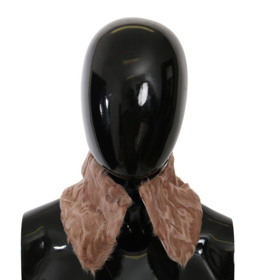 Dolce & Gabbana Elegant Beige Lambskin Scarf for Women logo details Made in Italy