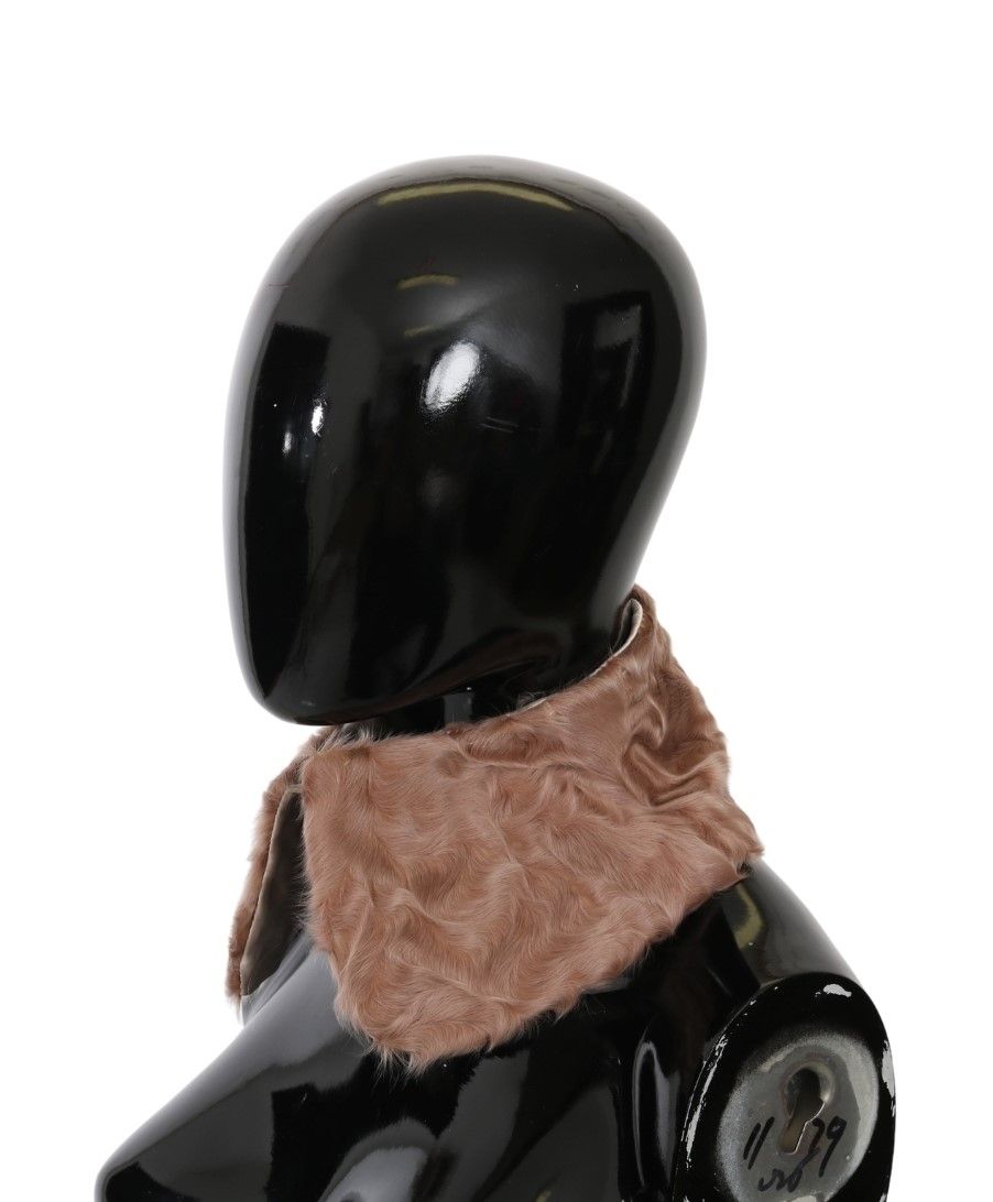 Stylish Dolce & Gabbana Elegant Beige Lambskin Scarf for Women made in Italy