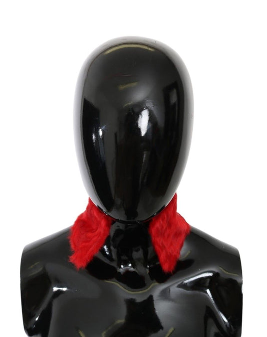Exquisite red lambskin Dolce & Gabbana scarf made in Italy