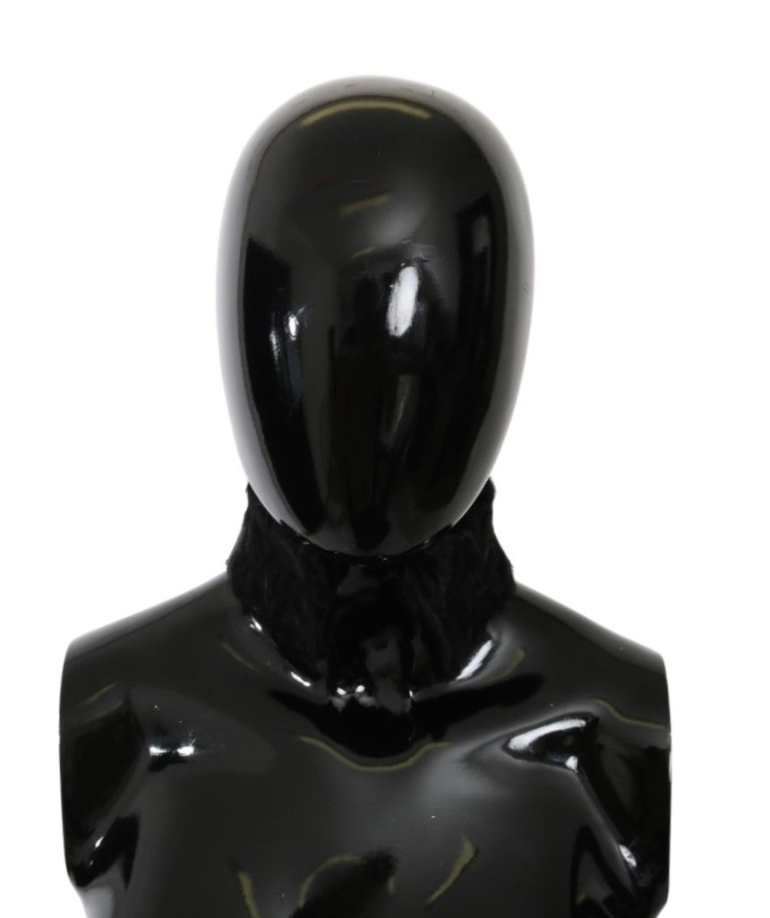 Exquisite Dolce & Gabbana Black Lambskin Scarf, perfect for women's luxury fashion
