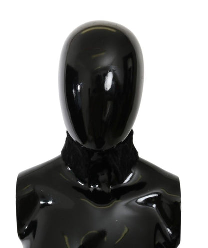 Exquisite Dolce & Gabbana Black Lambskin Scarf, perfect for women's luxury fashion