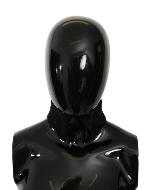 Exquisite Dolce & Gabbana Black Lambskin Scarf, perfect for women's luxury fashion