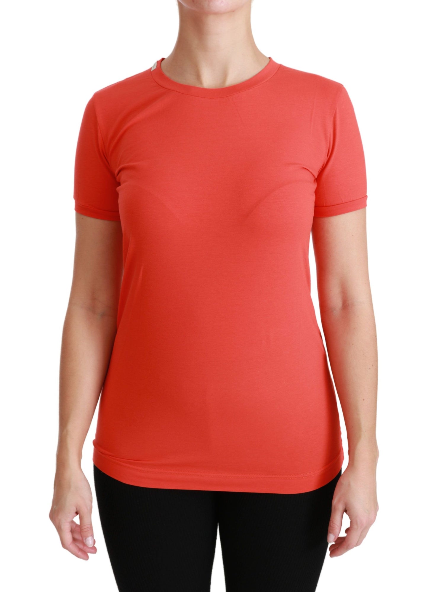 Dolce & Gabbana Elegant Red Crewneck Short Sleeve Tee made from 100% cotton