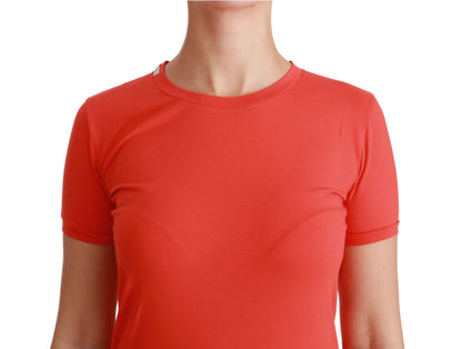 Luxurious Red Crewneck Short Sleeve T-shirt from Dolce & Gabbana, made in Italy