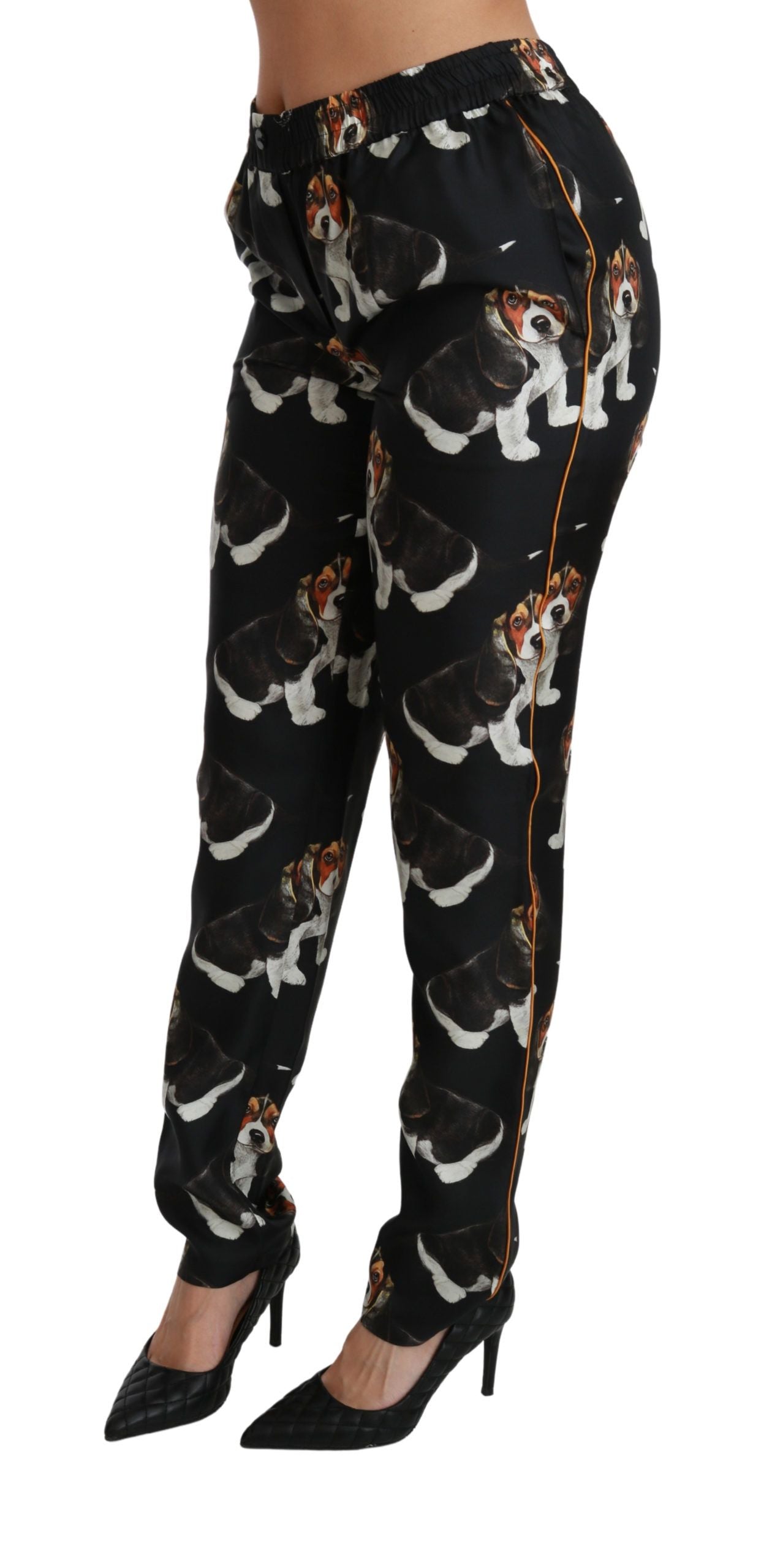 High fashion pants with expert craftsmanship and logo details