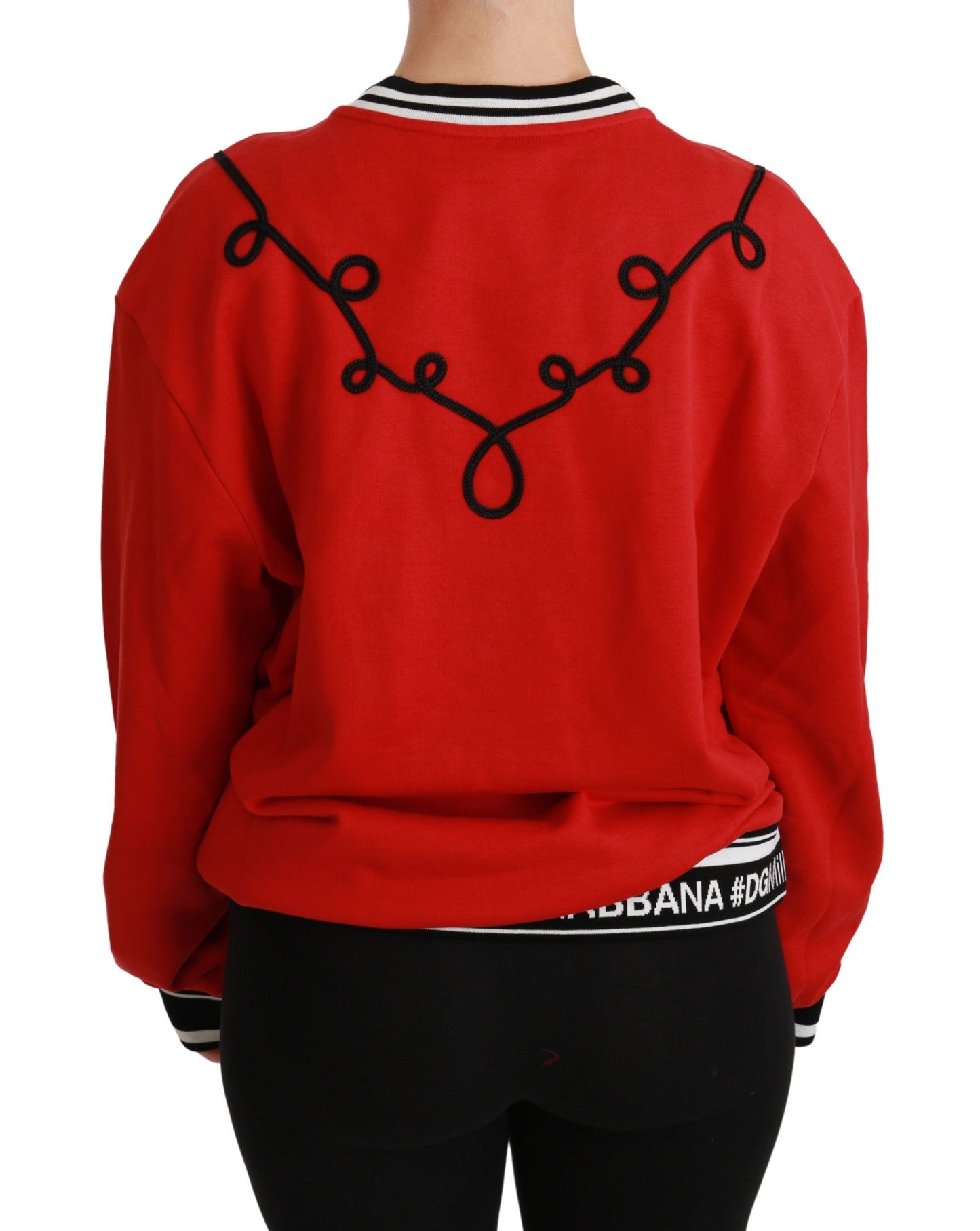 Dolce & Gabbana red sweater with 'Love is Love' and Heart motifs