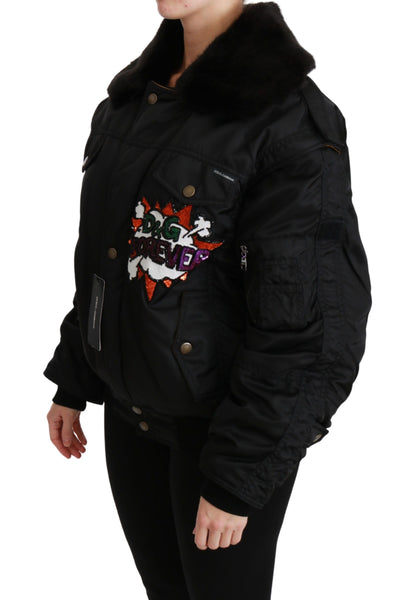 Luxurious Dolce & Gabbana bomber jacket with ‘Queen DG Forever’ motif