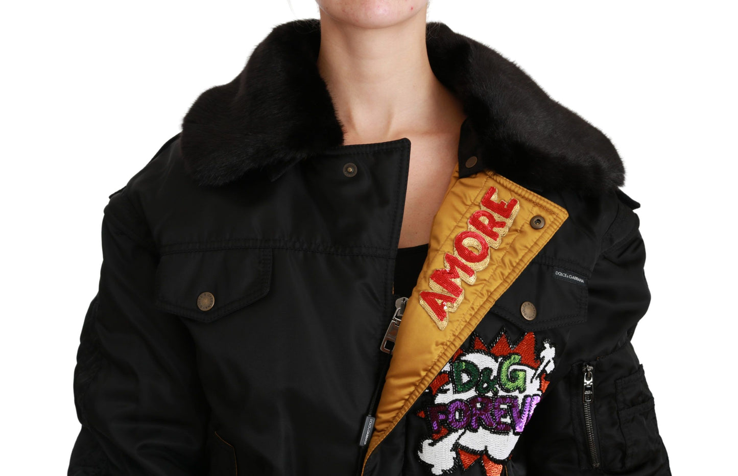 Italian tailored jacket with full button closure and multiple pockets