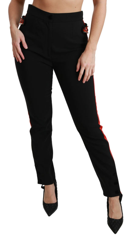 Authentic Dolce & Gabbana High Waist Skinny Pants with Zipper and Button Closure
