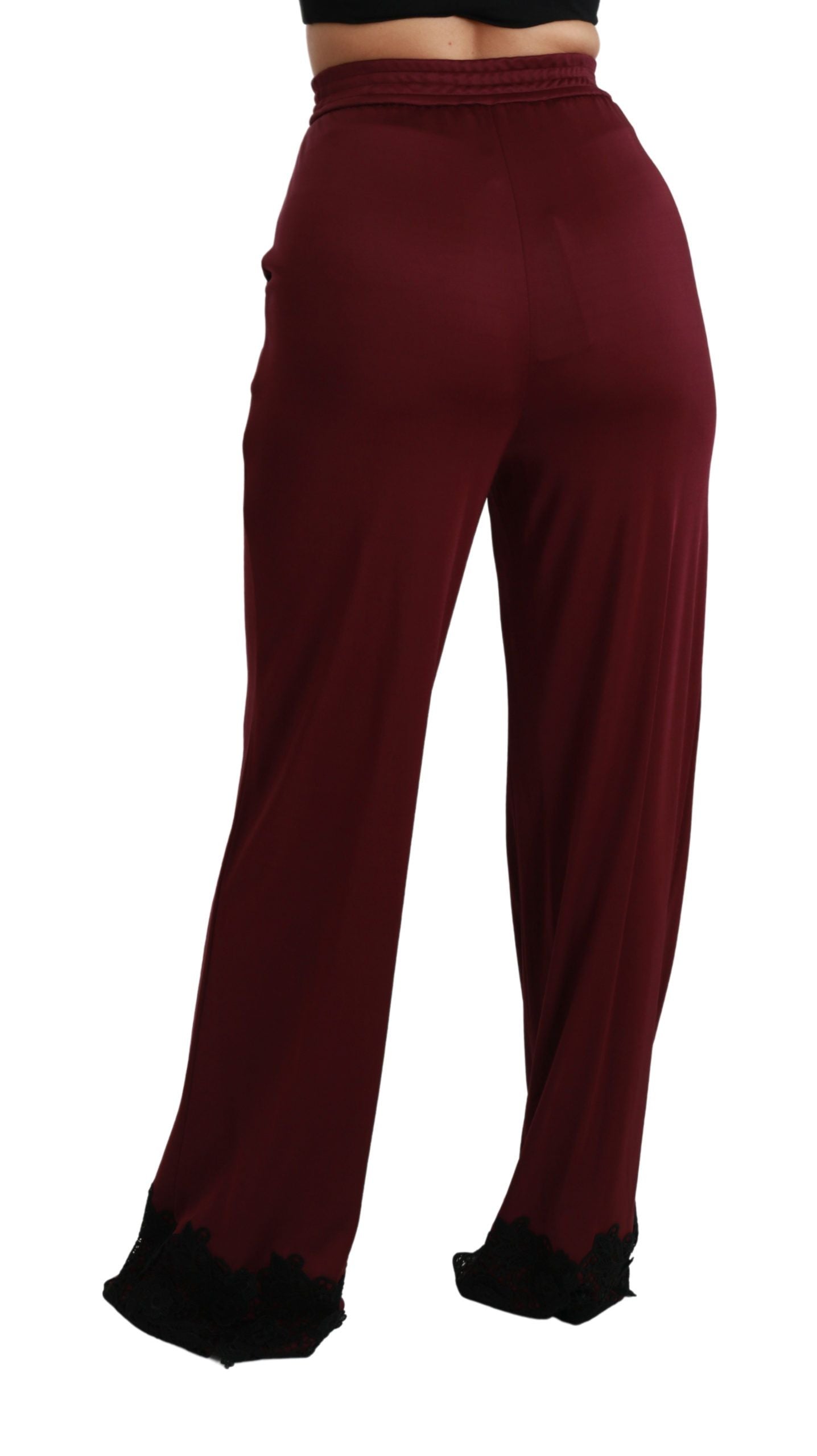 Statement-making maroon high waist trousers for a flawless fit