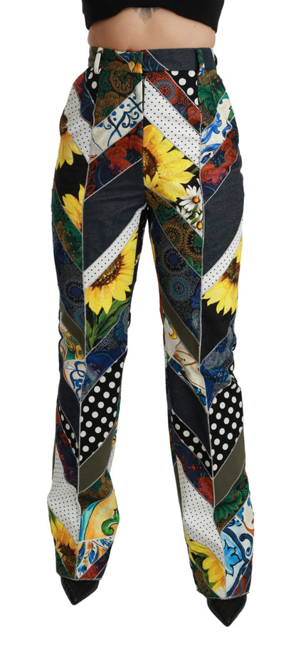 Exquisite Italian craftsmanship evident in the stunning Dolce & Gabbana High Waist Straight Pants
