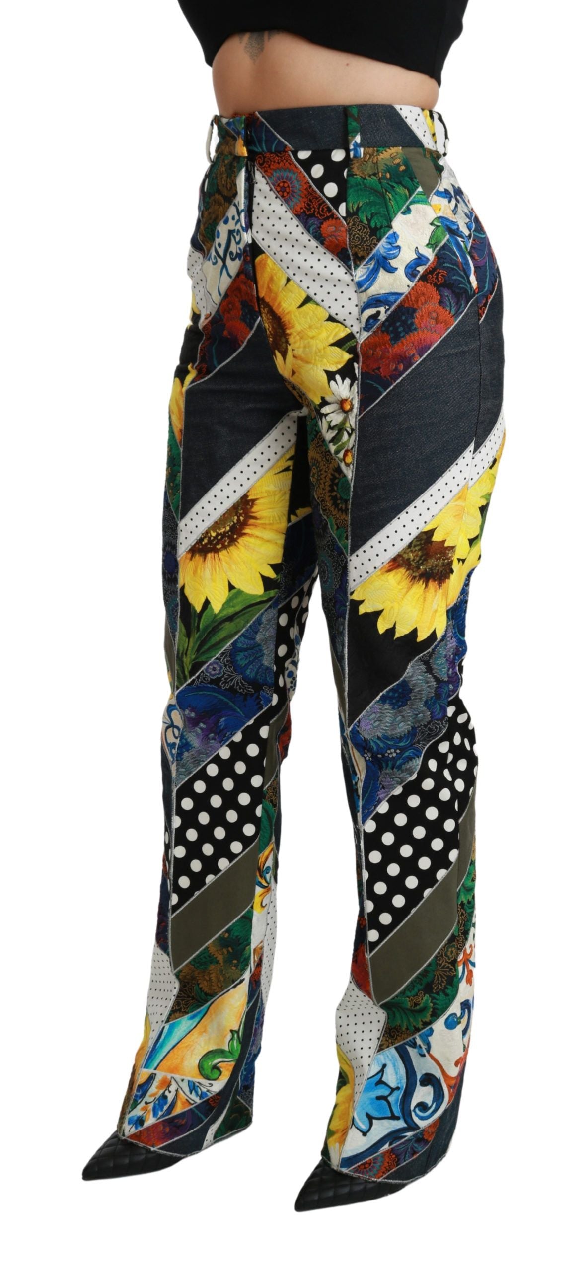 Premium blend of materials for comfort and style in these Dolce & Gabbana High Waist Straight Pants