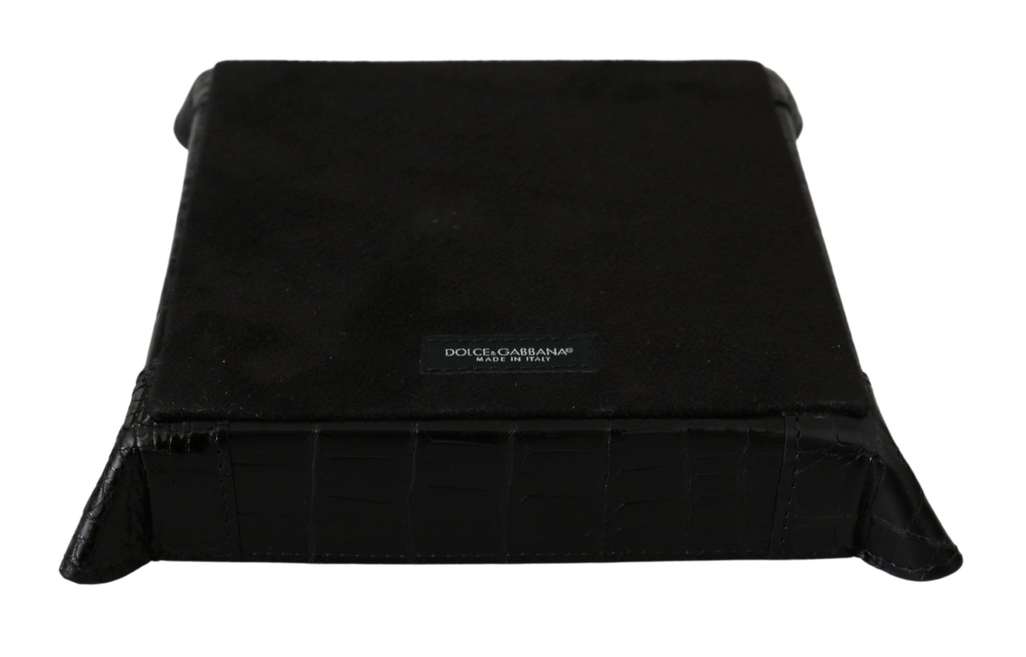 Opulent black skin tray with Dolce & Gabbana logo details