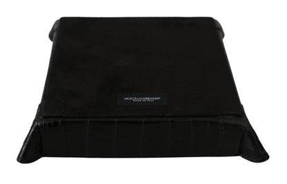 Opulent black skin tray with Dolce & Gabbana logo details