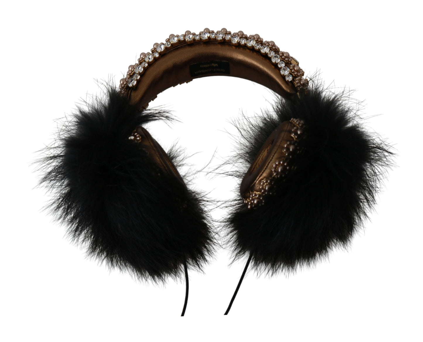 Exquisite black and gold headphones with high-end design