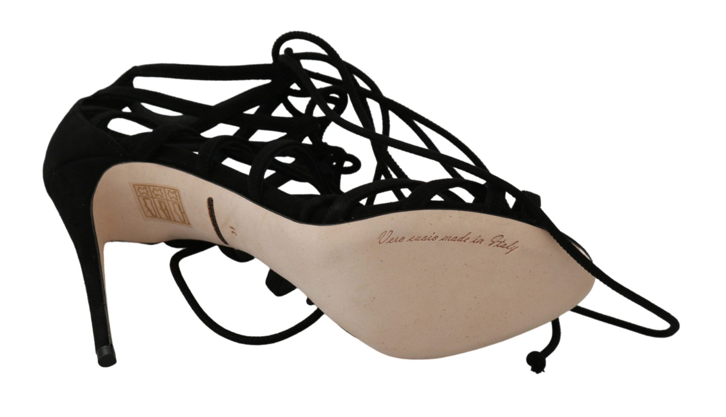  Elegant Dolce & Gabbana gladiator sandals made of Capra suede 
