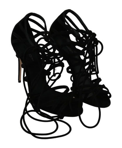  Sophisticated and comfortable black suede stiletto ankle strap sandals 