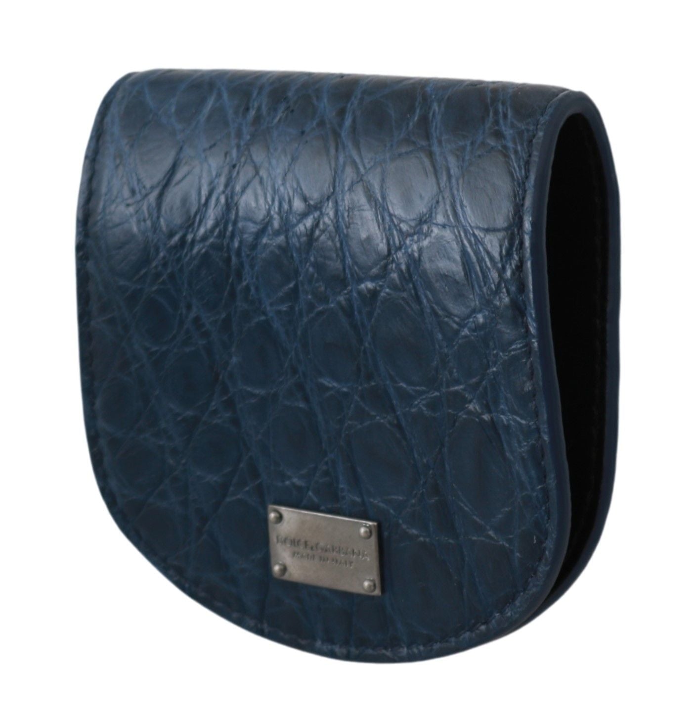 Italian-made compact wallet crafted from exquisite 100% Caimano leather