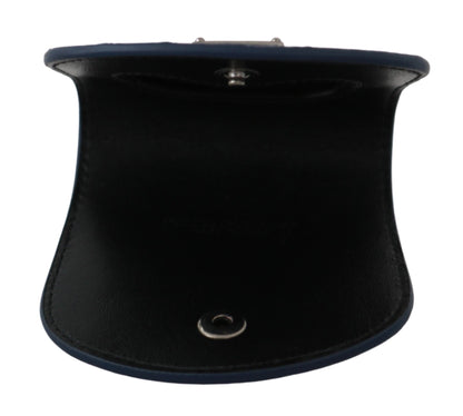 Men's wallet from Italy, made of 100% Caimano leather in a suave blue hue