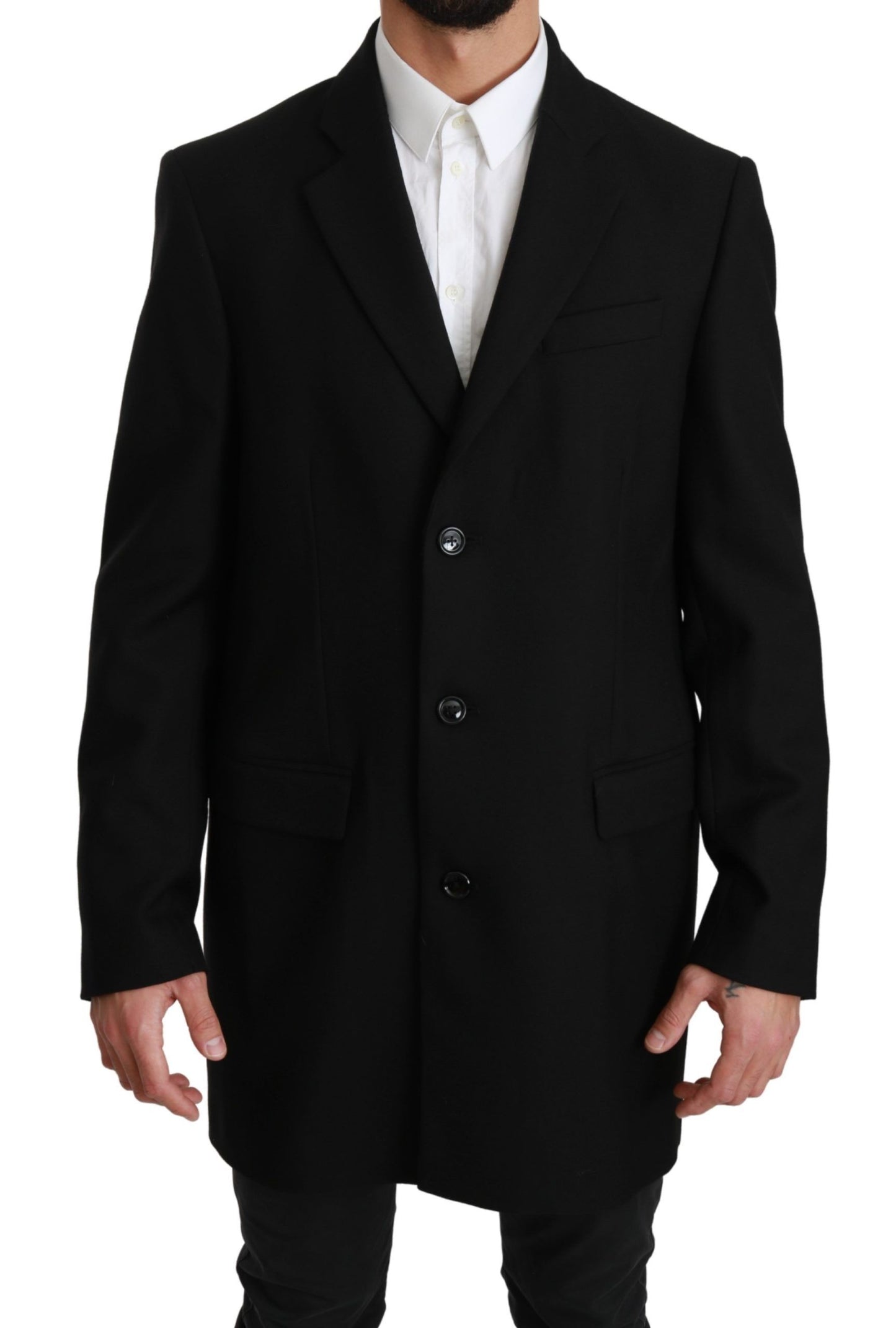 Dolce & Gabbana Elegant Black Wool Formal Blazer with Stylish Design