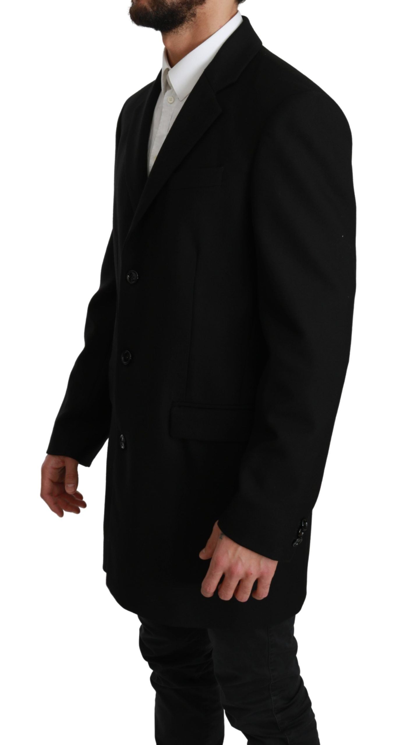 Dolce & Gabbana Elegant Black Wool Formal Blazer with Tailored Fit