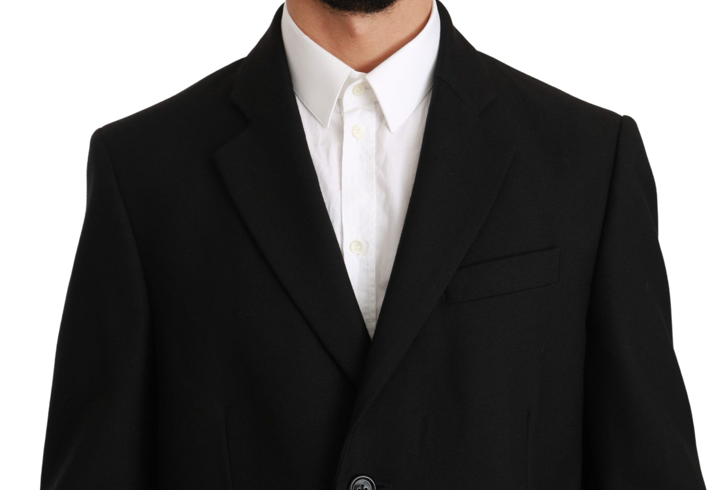 Dolce & Gabbana Elegant Black Wool Formal Blazer with Tailored Fit