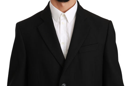 Dolce & Gabbana Elegant Black Wool Formal Blazer with Tailored Fit