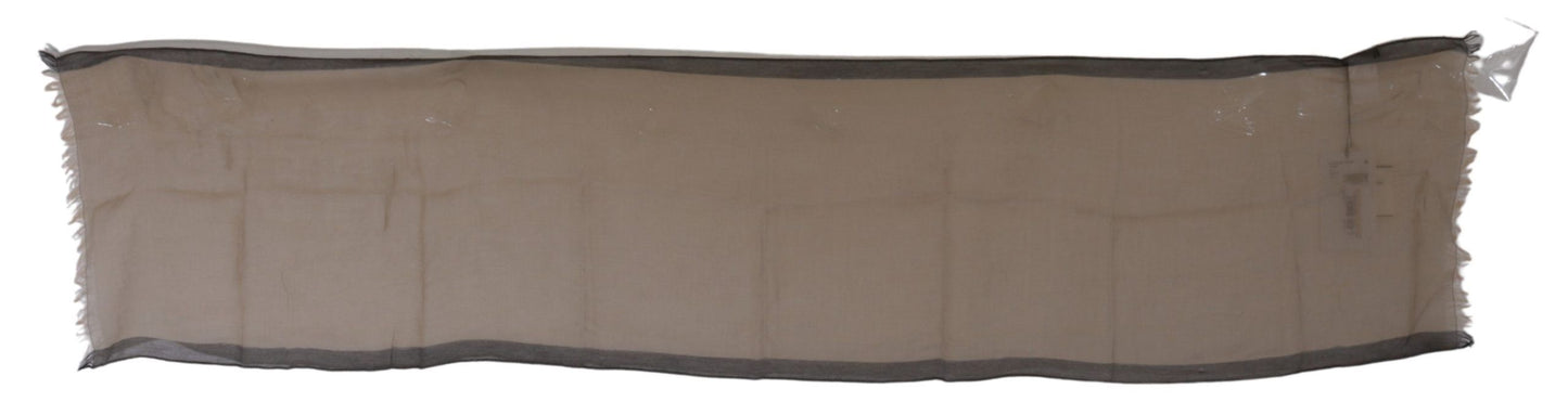 Impeccably crafted beige cotton scarf, 38cm x 160cm dimensions
