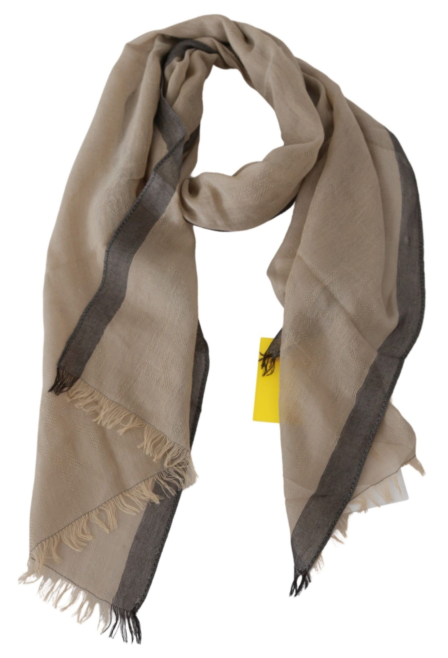 Understated elegance in a beige cotton scarf, made in Italy