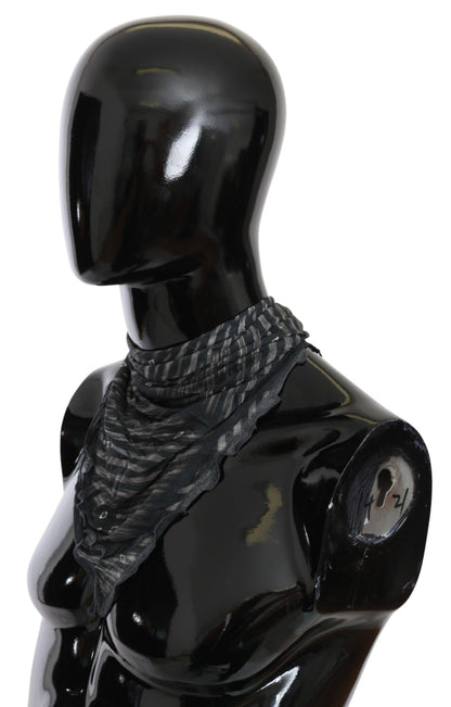 Italian elegance embodied in a sleek black and gray striped design