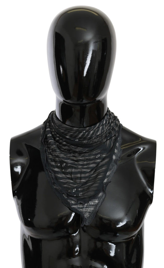 Costume National Elegant Black Striped Men's Viscose Scarf made from luxurious 100% Viscose